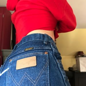 High waisted wrangler boot cut jeans